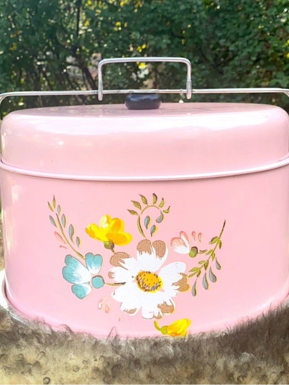 Vintage Pink 1950s Cake Pan Carrier &
Storage